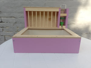 Rabbit Hay Feeder Litter box - Nibbler Combo Mini Spectra - Berry Accent - READY TO SHIP - Scratchy Things Premium Pet Furniture
