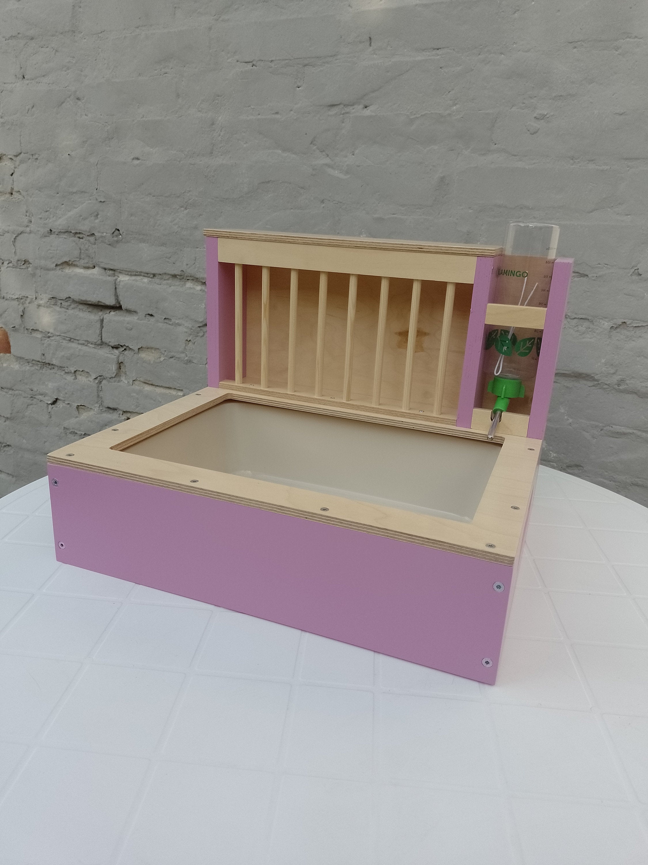 Rabbit Hay Feeder Litter box - Nibbler Combo Mini Spectra - Berry Accent - READY TO SHIP - Scratchy Things Premium Pet Furniture