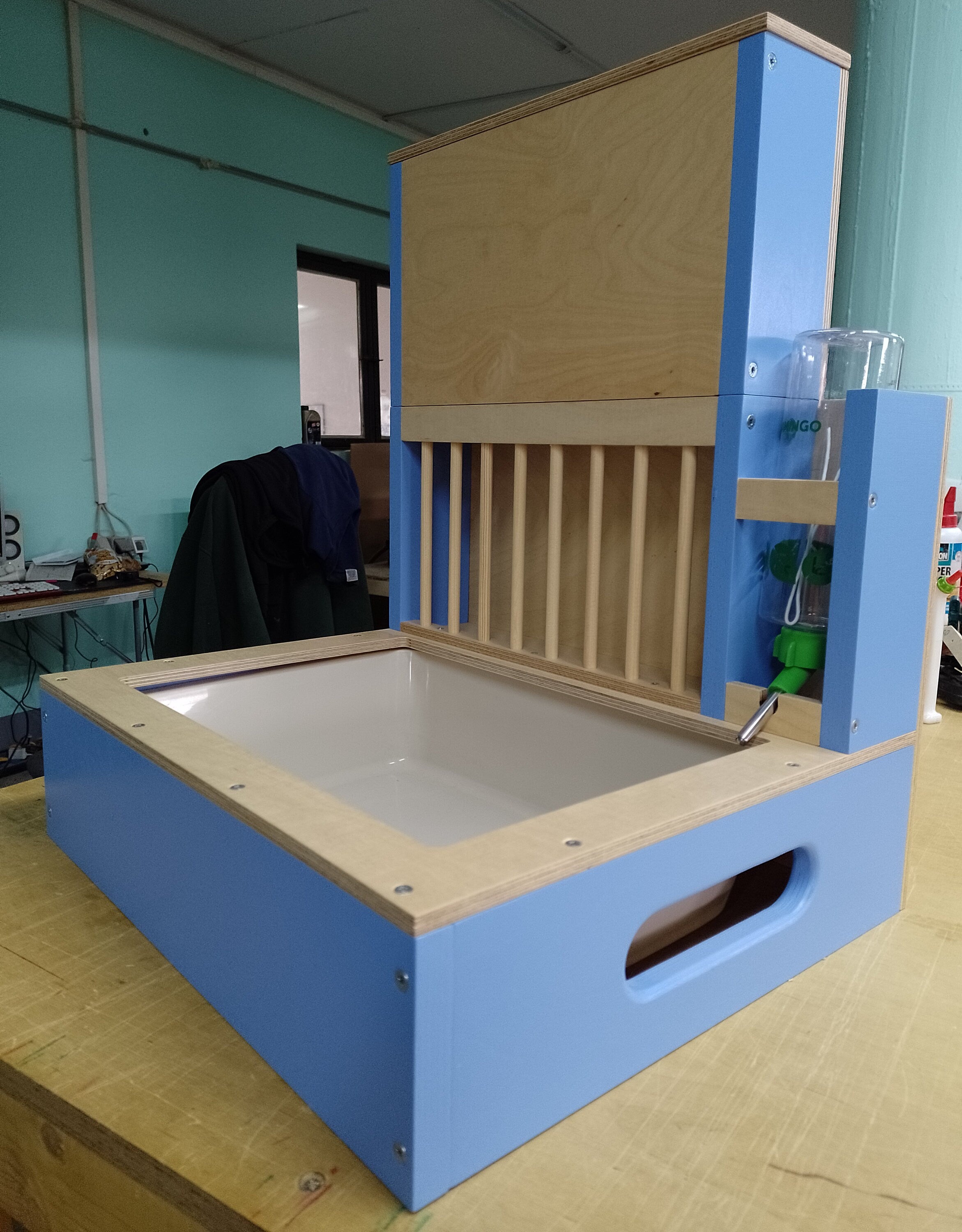 Rabbit Hay Feeder Litter box - Nibbler Combo Mini Spectra with Nibbler HaySilo - Heaven Accent - READY TO SHIP - Scratchy Things Premium Pet Furniture