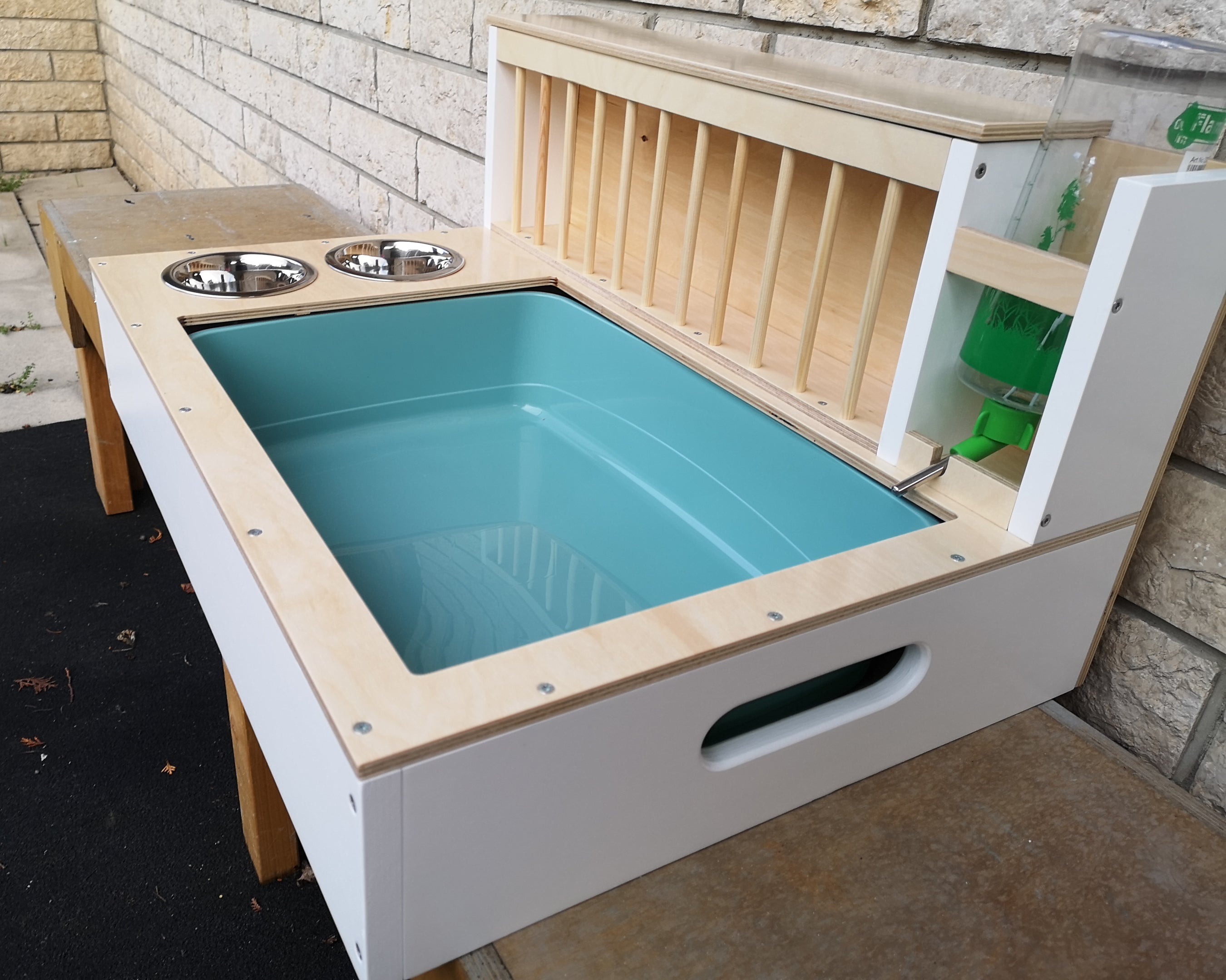 Rabbit Hay Feeder Water Litter box - Nibbler Combo Maxi 4in1 - Scratchy Things Premium Pet Furniture