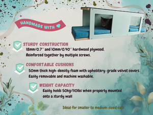 Cat Wall Shelf Bed - Wally Tunnel Upside-Down - Scratchy Things Premium Pet Furniture