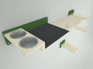 Cat Wall Shelf Step Bridge Feeder Bundle - Wally Starter Bundle - Scratchy Things Premium Pet Furniture