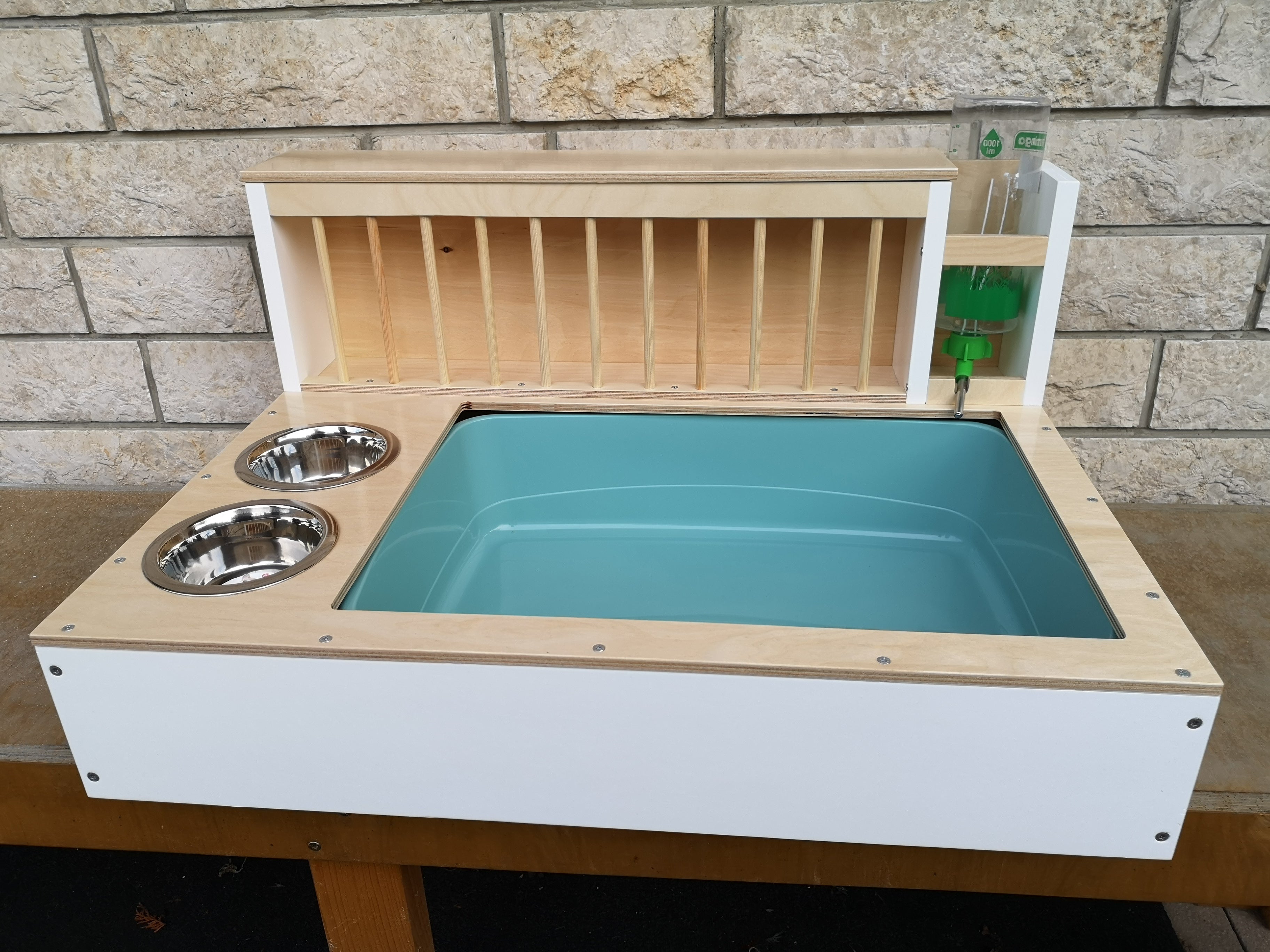 Rabbit Hay Feeder Water Litter box - Nibbler Combo Maxi 4in1 - Scratchy Things Premium Pet Furniture