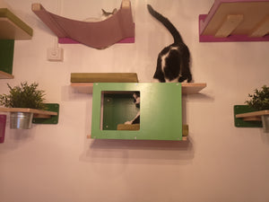 Cat Wall Shelf Bed - Wally Tunnel Mini - Scratchy Things Premium Pet Furniture