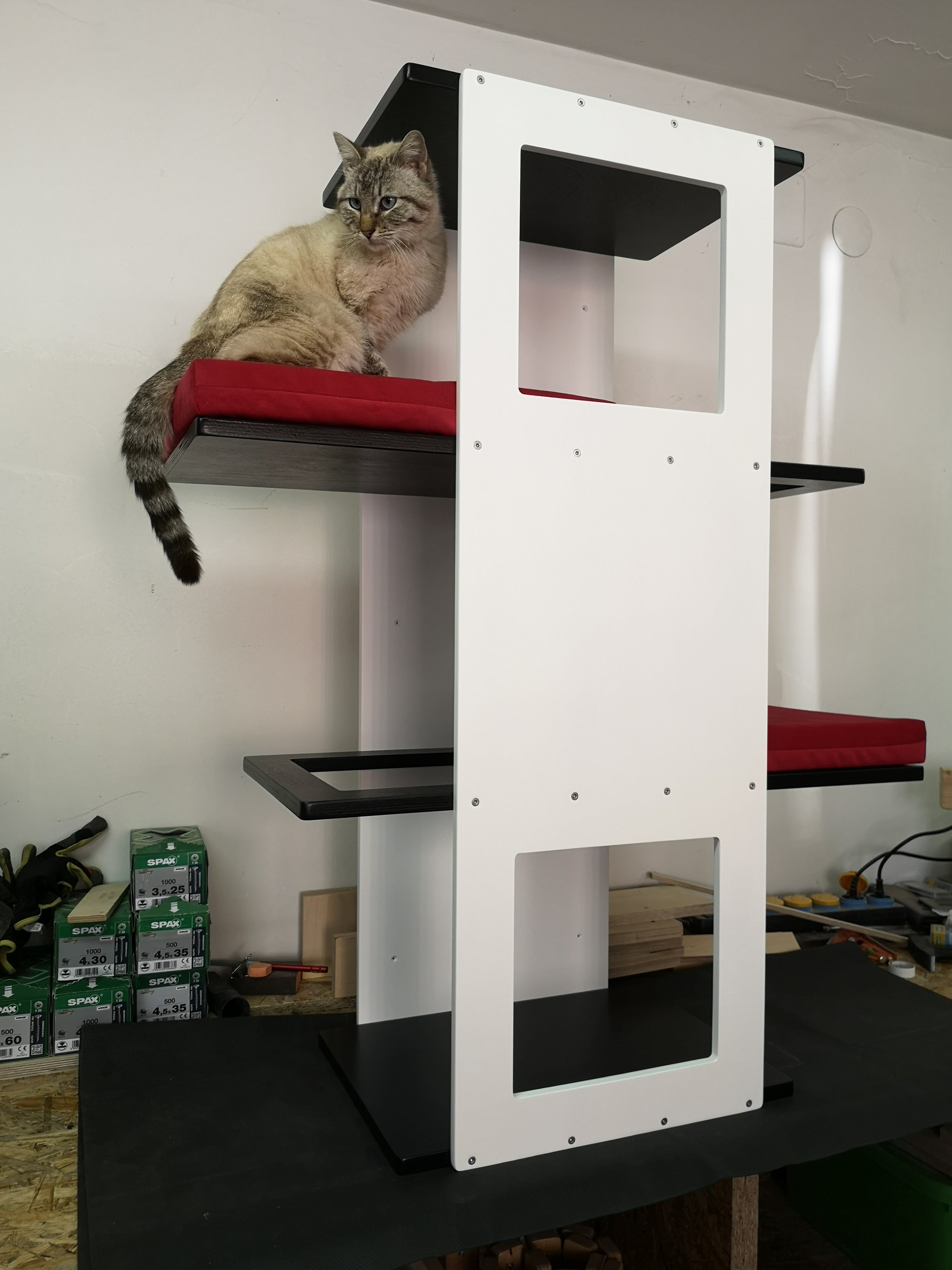 Big Cat Wall Shelf Bed Giant - Wally Giant Stacker - Scratchy Things Premium Pet Furniture