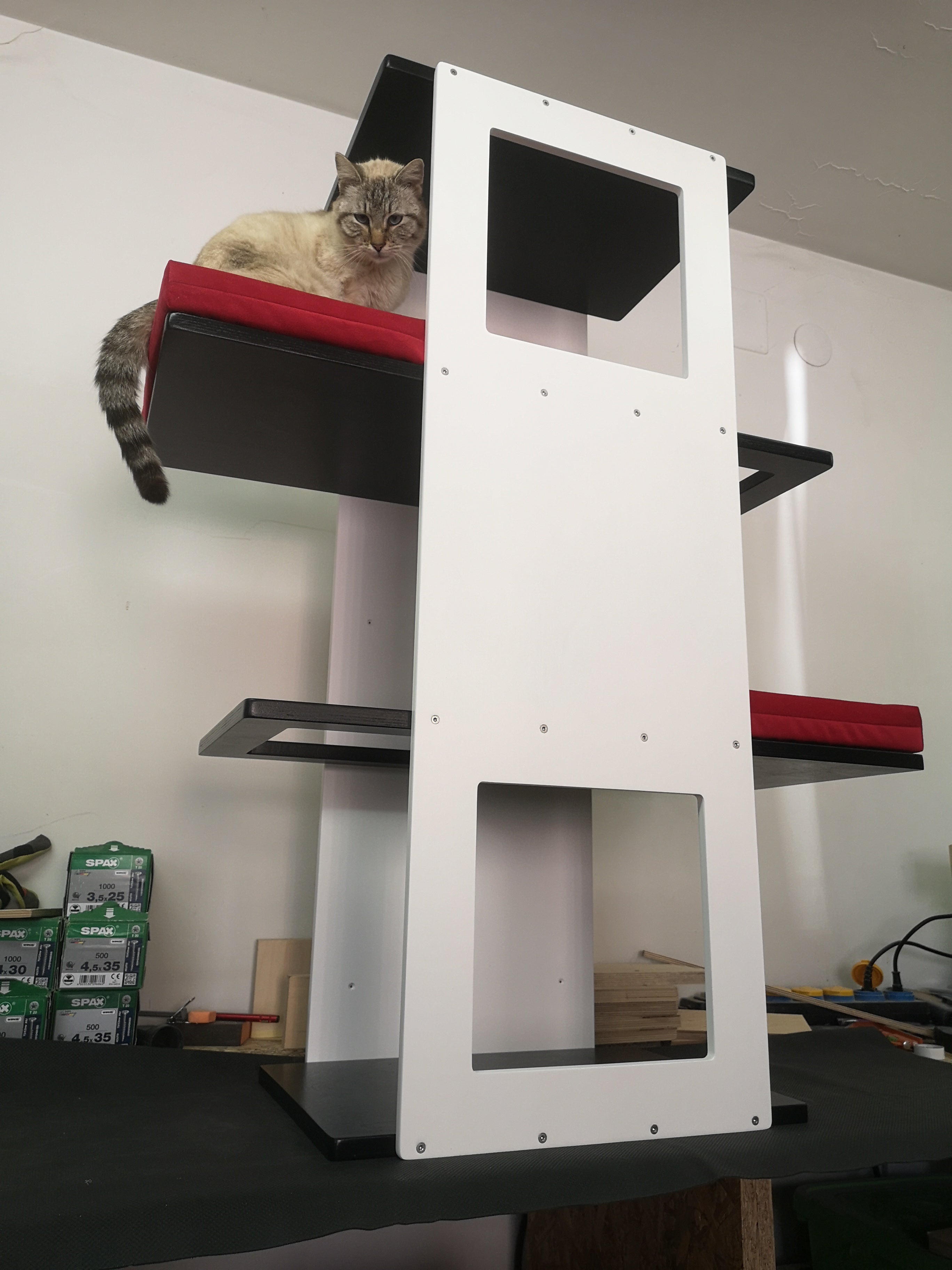 Big Cat Wall Shelf Bed Giant - Wally Giant Stacker - Scratchy Things Premium Pet Furniture