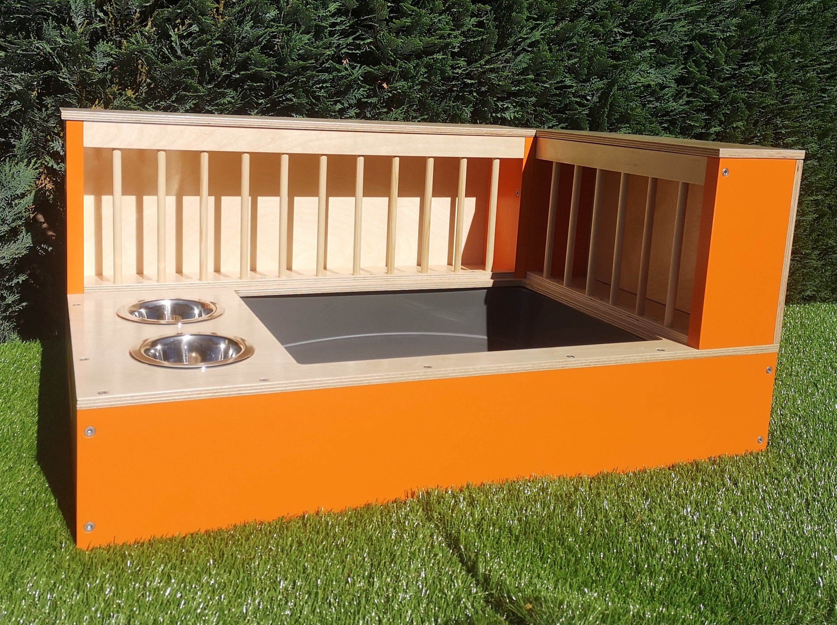 Rabbit Hay Feeder Litter box - Nibbler Combo Corner 3in1 - Scratchy Things Premium Pet Furniture