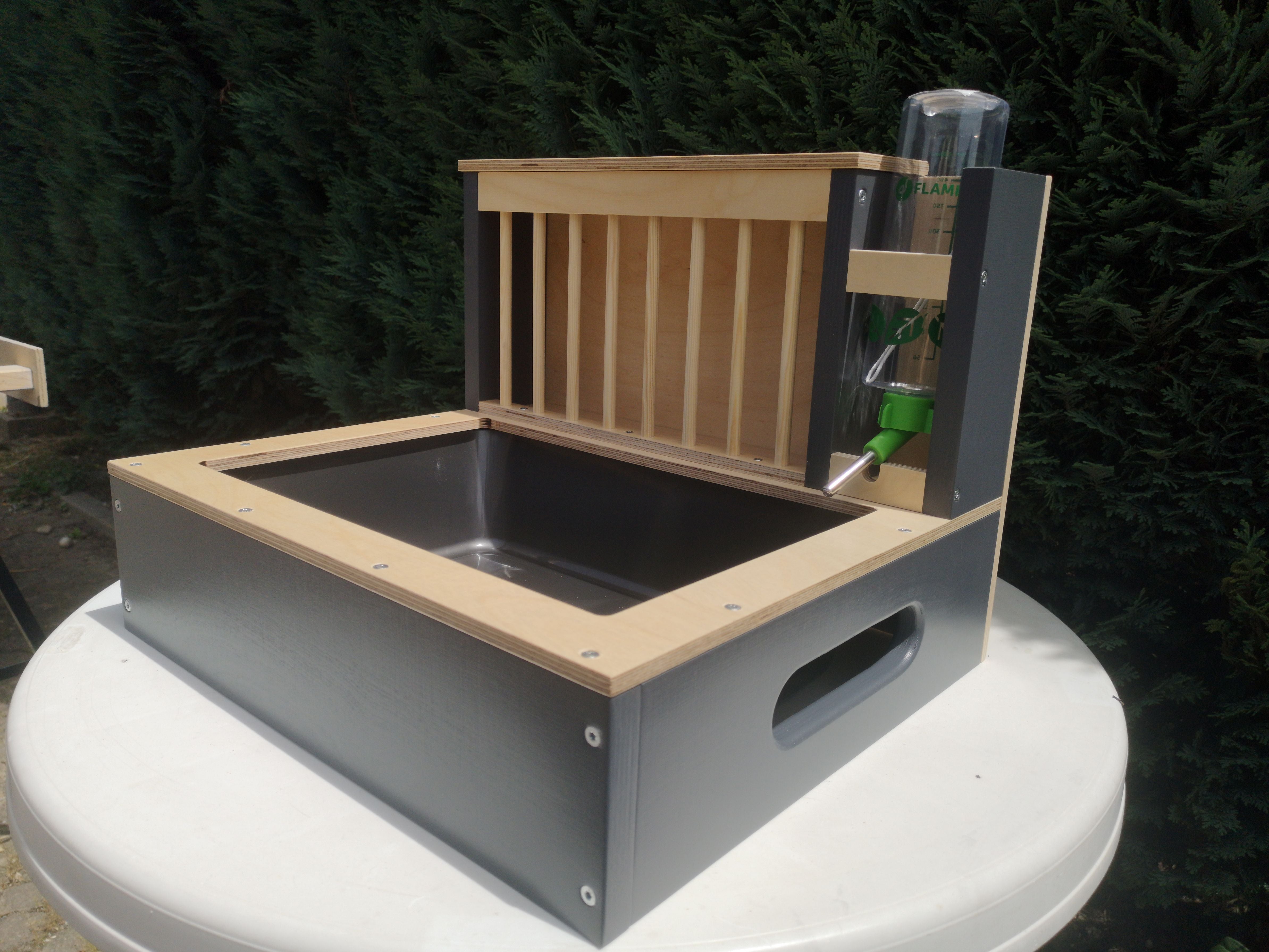 Rabbit Hay Feeder Water Litter box - Nibbler Combo Mini Spectra - Scratchy Things Premium Pet Furniture