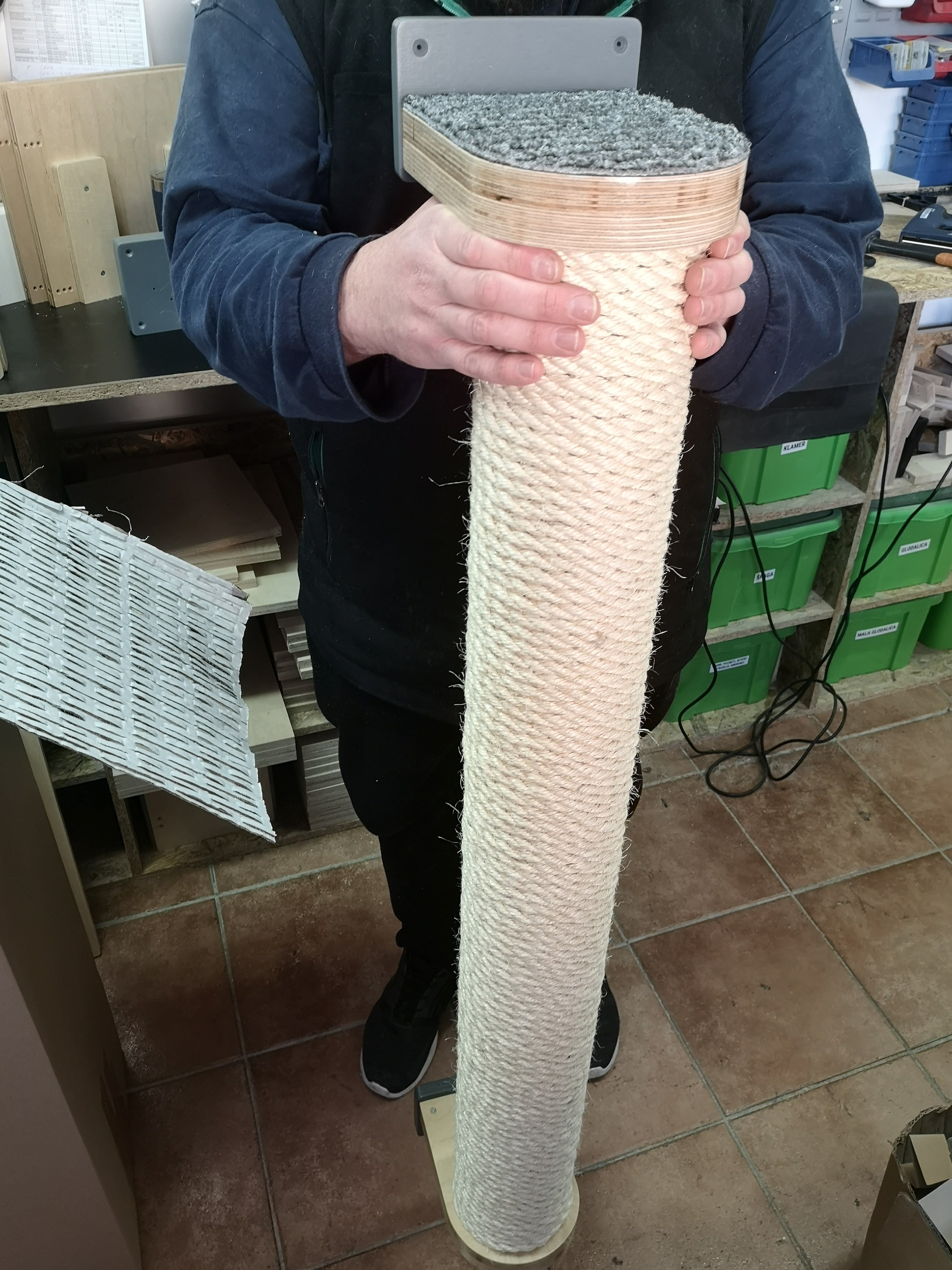 Cat Wall Scratching Pole Post Shelf - Wally Post - scratching pole - Scratchy Things Premium Pet Furniture