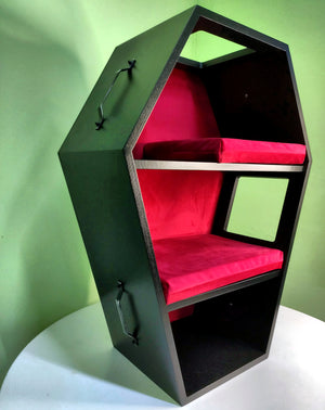 Big Cat Wall Shelf Bed Box Halloween - Wally Vampurrra - Scratchy Things Premium Pet Furniture