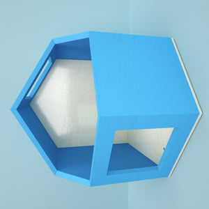 Cat Wall Shelf Hexagonal Corner Bed - Wally Hex Corner 30 - Scratchy Things Premium Pet Furniture