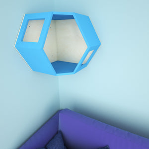 Cat Wall Shelf Hexagonal Corner Bed - Wally Hex Corner 30 - Scratchy Things Premium Pet Furniture