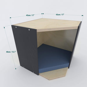 Big Cat Wall Shelf Bed Box - Wally BigCat CornerBox Plus - Scratchy Things Premium Pet Furniture