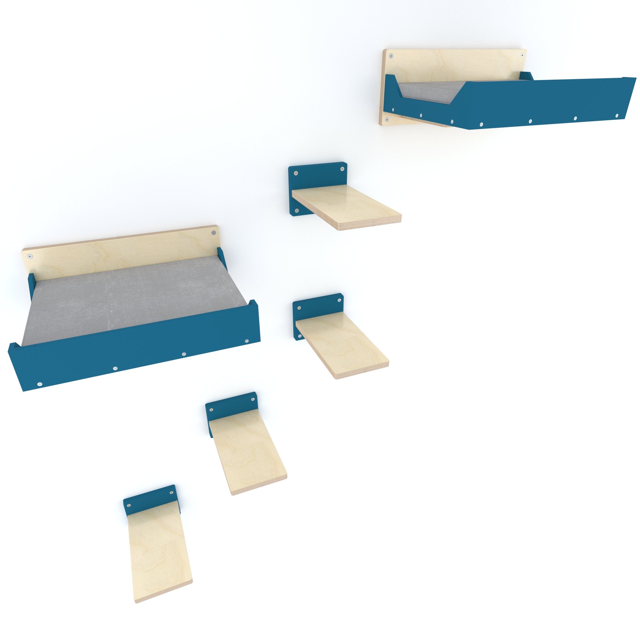 Big Cat Wall Shelf Bed Bundle - Wally BigCat Flat Plus Double Bundle - Scratchy Things Premium Pet Furniture