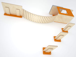 Big Cat Wall Shelf Bed Bundle - Wally BigCat Mini Play Bundle - Scratchy Things Premium Pet Furniture