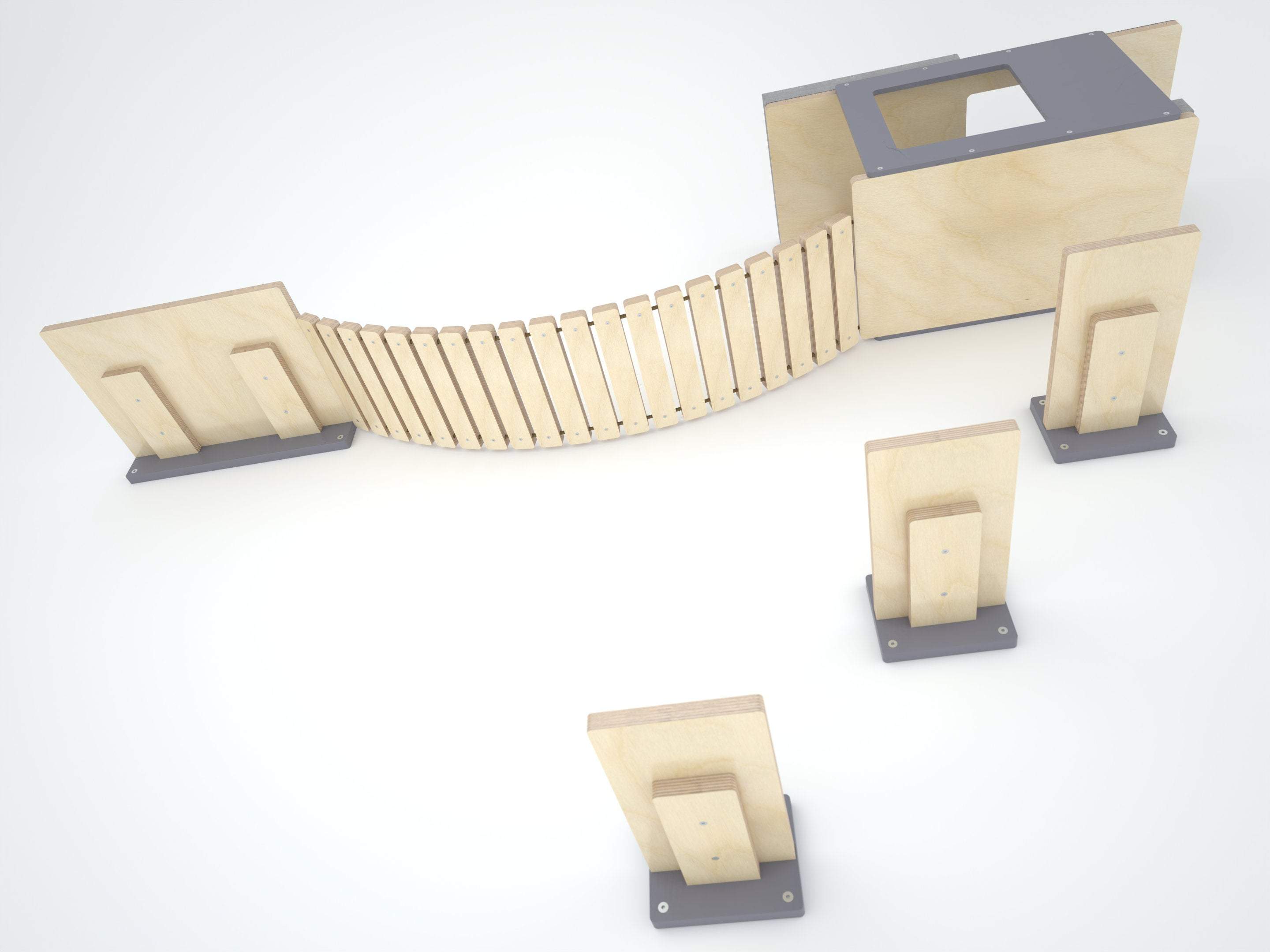 Big Cat Wall Shelf Bed Bundle - Wally BigCat Mini Play Bundle - Scratchy Things Premium Pet Furniture