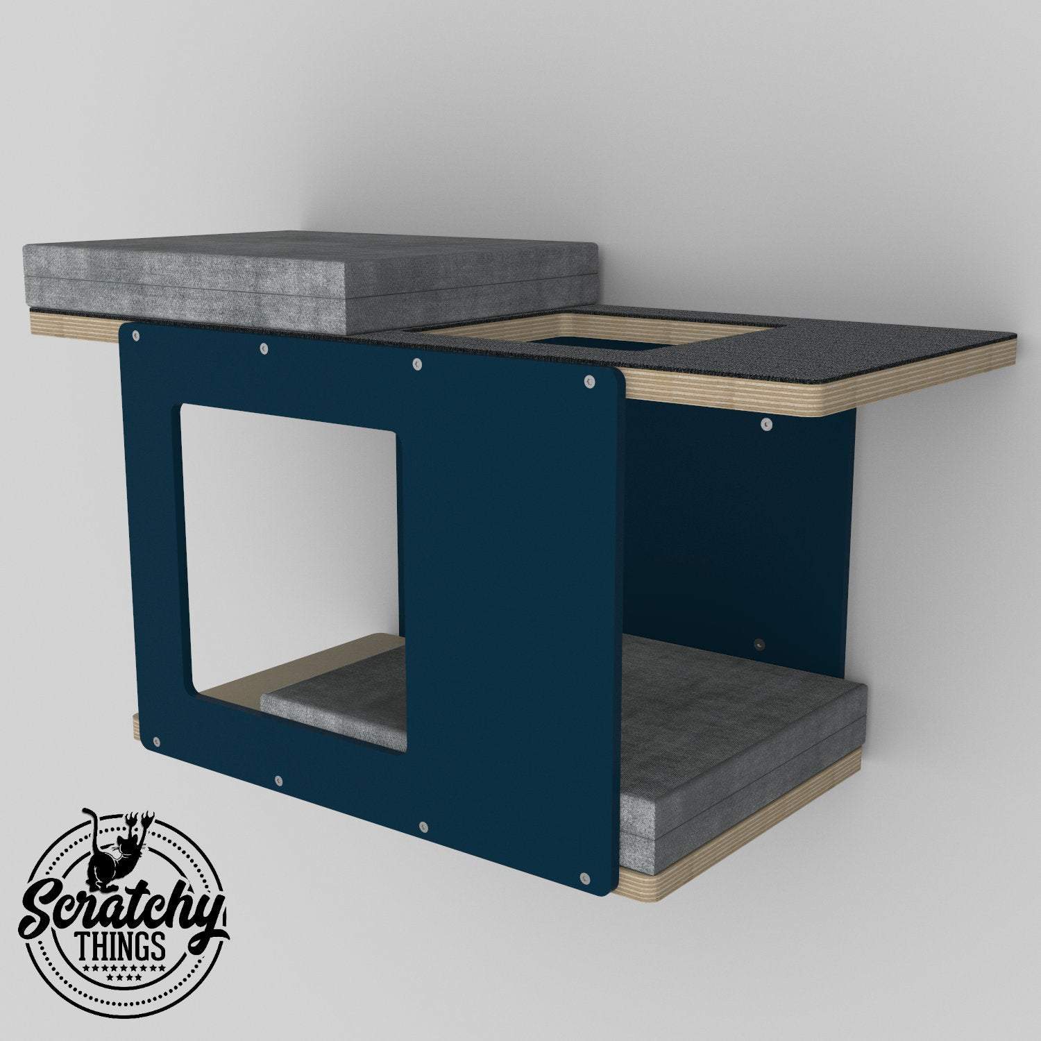 Big Cat Wall Shelf Bed Bundle - Wally BigCat Mini Play Bundle - Scratchy Things Premium Pet Furniture