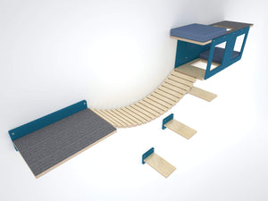 Big Cat Wall Shelf Bed Bundle - Wally BigCat Play Bundle - Scratchy Things Premium Pet Furniture