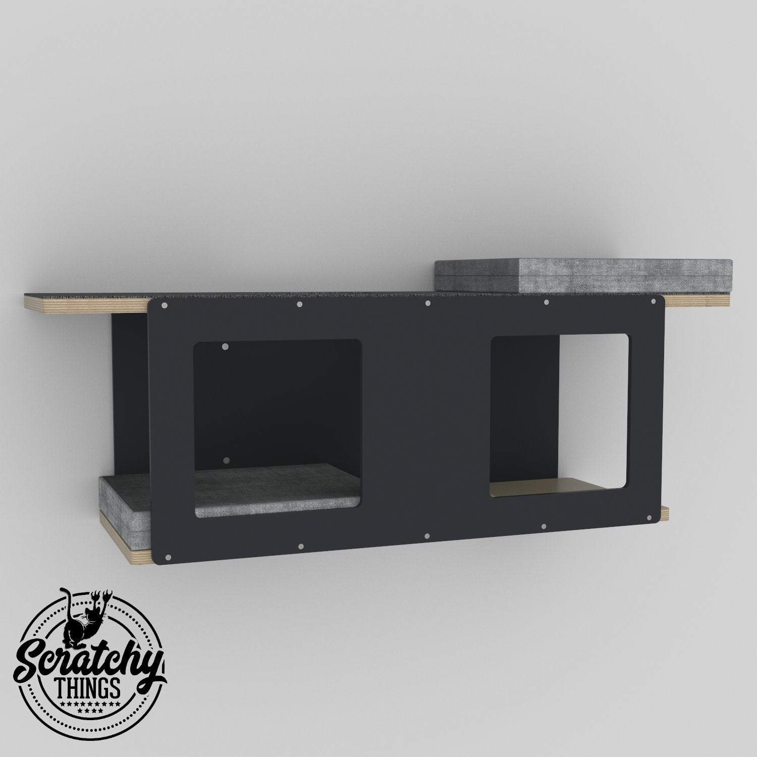 Big Cat Wall Shelf Bed Bundle - Wally BigCat Play Bundle - Scratchy Things Premium Pet Furniture