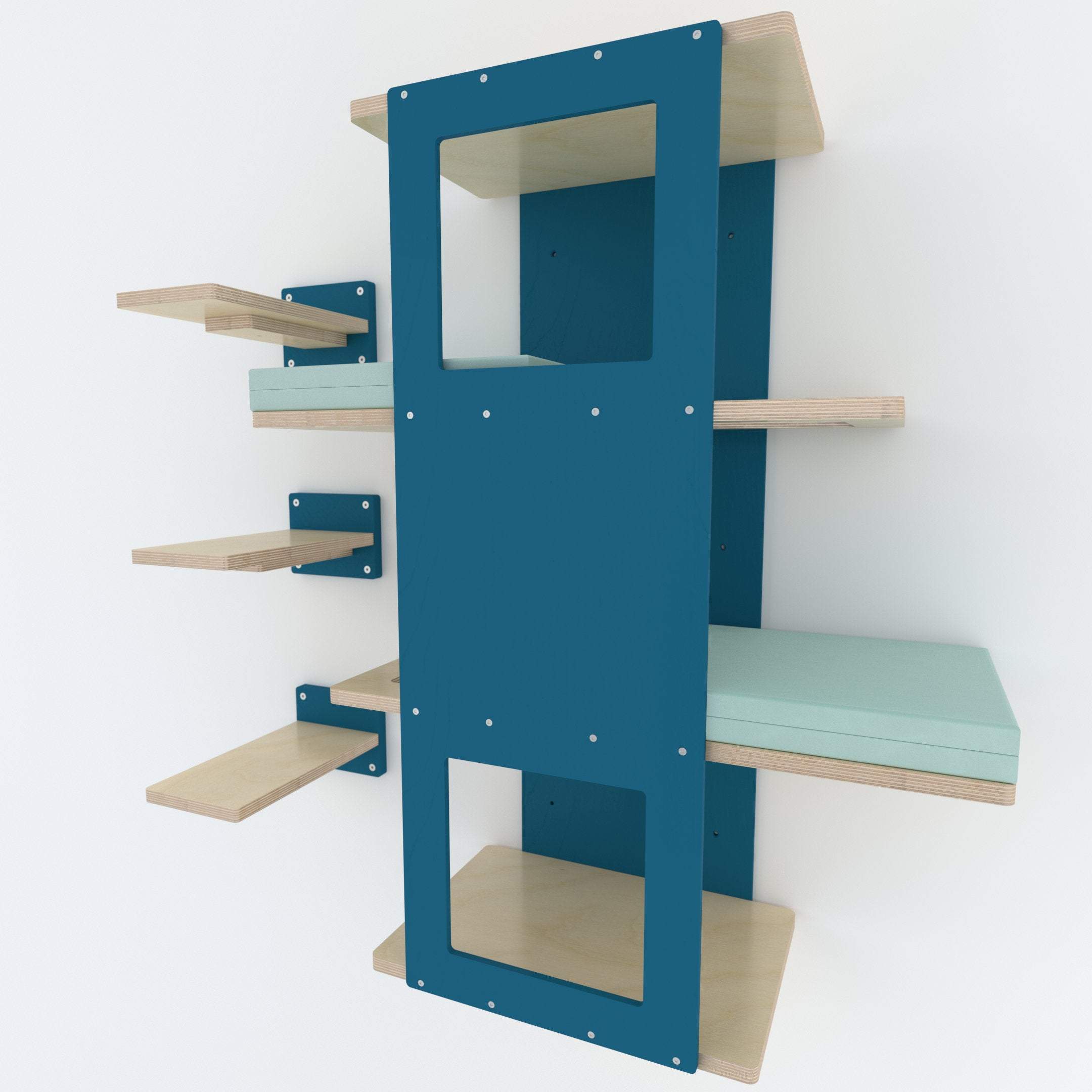 Big Cat Wall Shelf Bed Bundle - Wally BigCat Stacker Bundle - Scratchy Things Premium Pet Furniture