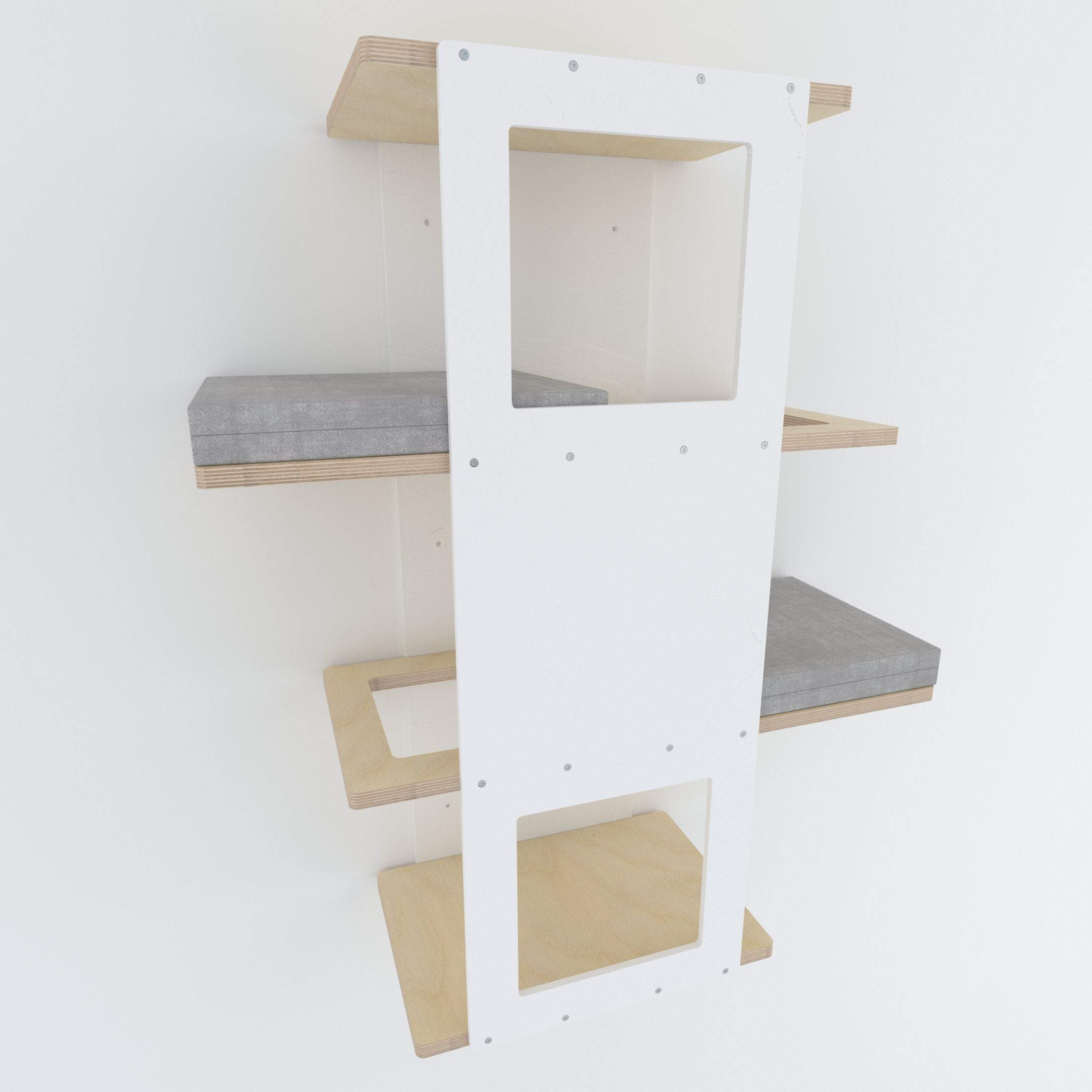 Big Cat Wall Shelf Bed Bundle - Wally BigCat Stacker Bundle - Scratchy Things Premium Pet Furniture