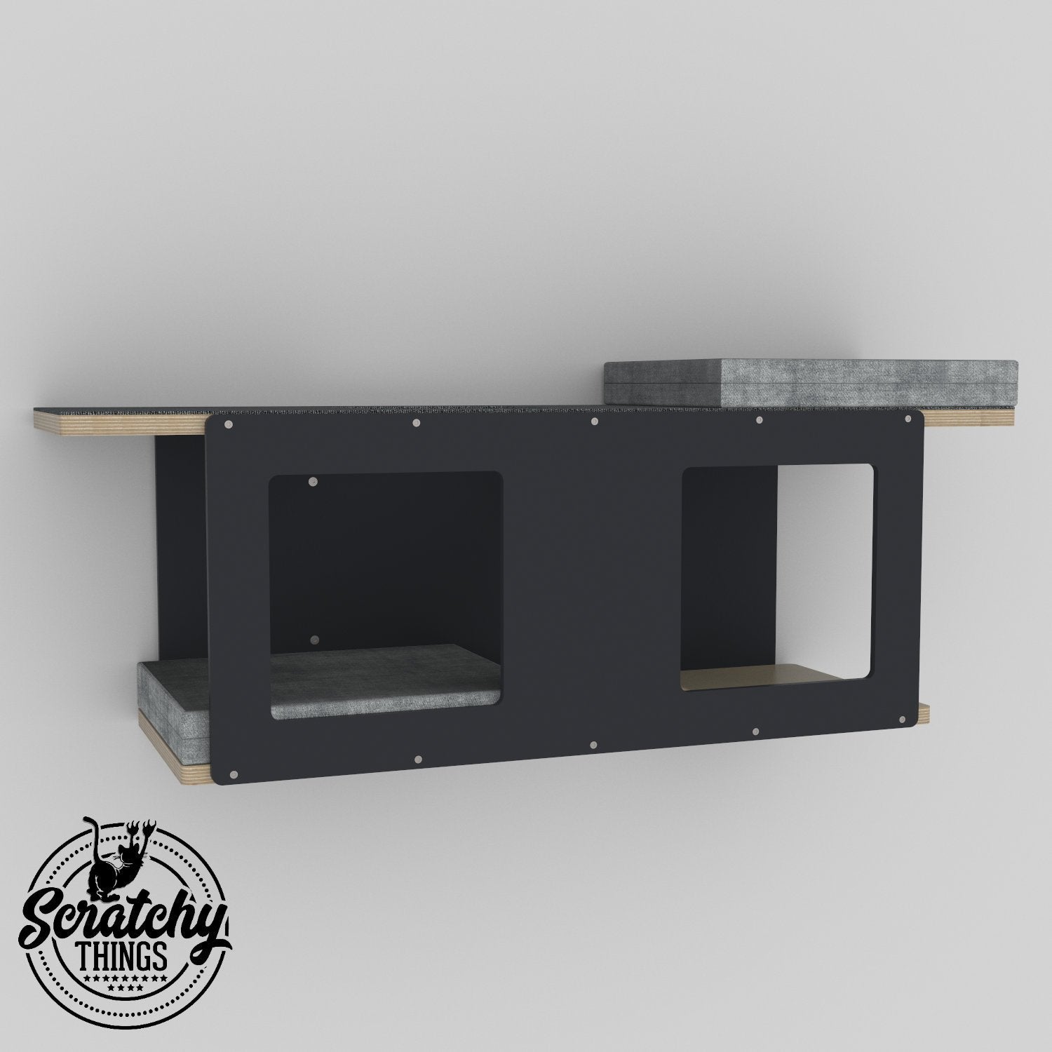 Big Cat Wall Shelf Bed - Wally BigCat Tunnel - Scratchy Things Premium Pet Furniture