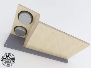 Big Cat Wall Shelf Feeder - Wally BigCat Flat Feeder - Scratchy Things Premium Pet Furniture