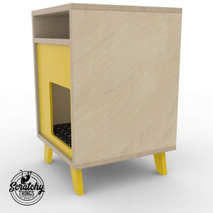 Cat Box House Bed - Boxy BedSide 40 - Scratchy Things Premium Pet Furniture