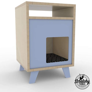 Cat Box House Bed - Boxy BedSide 40 - Scratchy Things Premium Pet Furniture