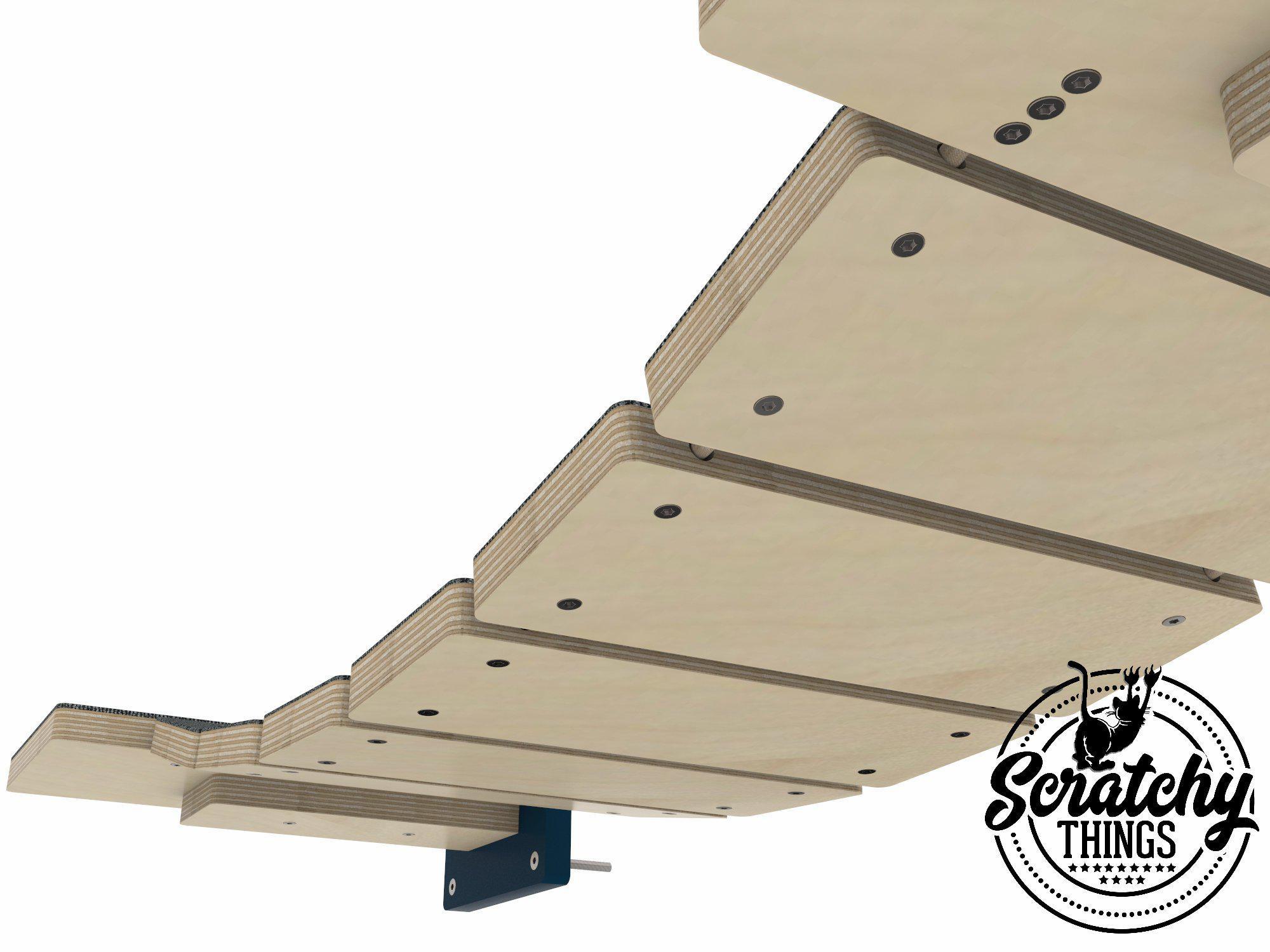 Cat Bridge Shelf Step Wide - Wally WideBridge (1Step - 1Step mount) - Scratchy Things Premium Pet Furniture