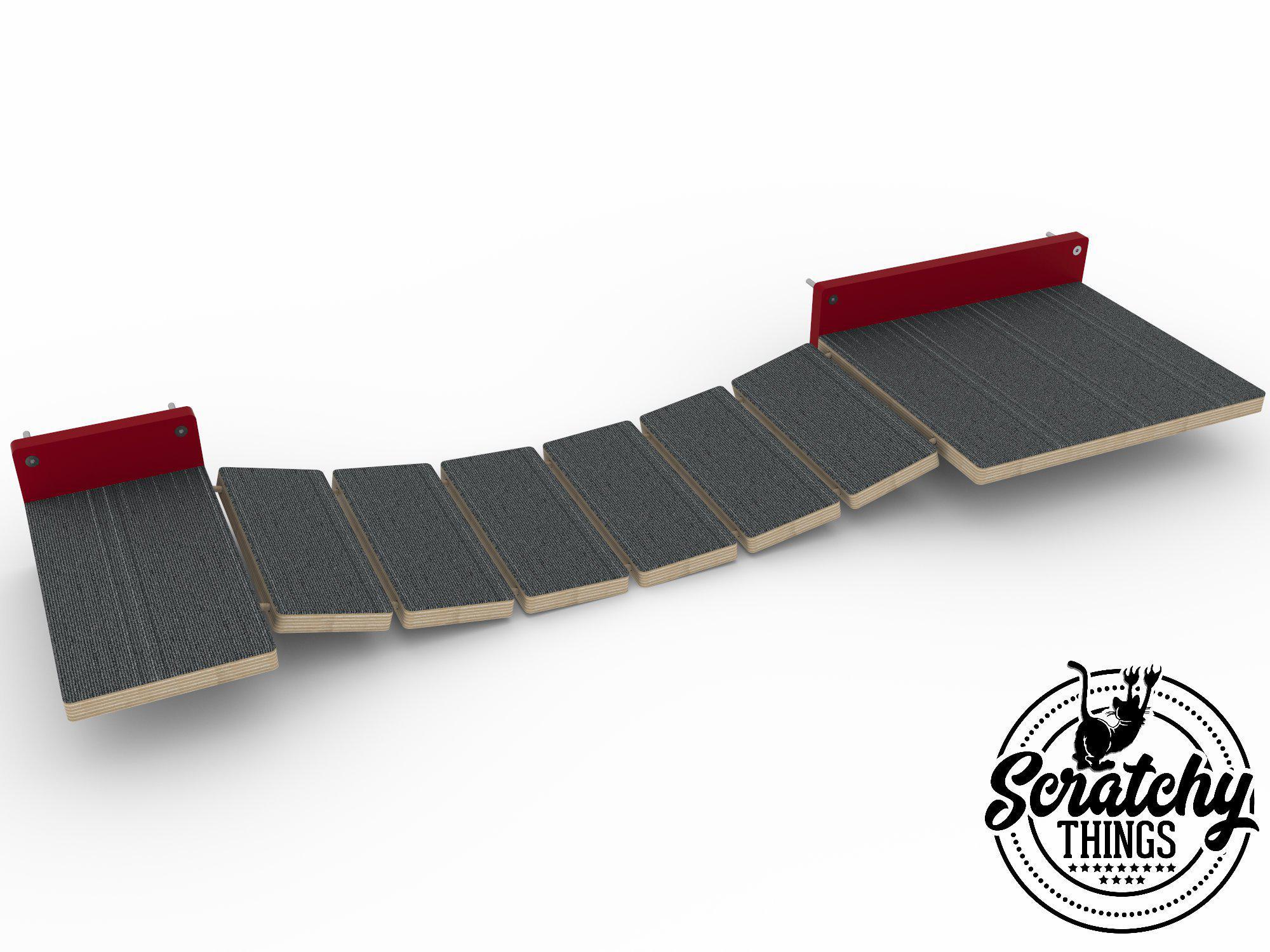 Cat Bridge Shelf Step Wide - Wally WideBridge (1Step - Flat mount) - Scratchy Things Premium Pet Furniture