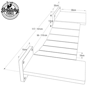 Cat Bridge Shelf Step Wide - Wally WideBridge (1Step - Flat mount) - Scratchy Things Premium Pet Furniture