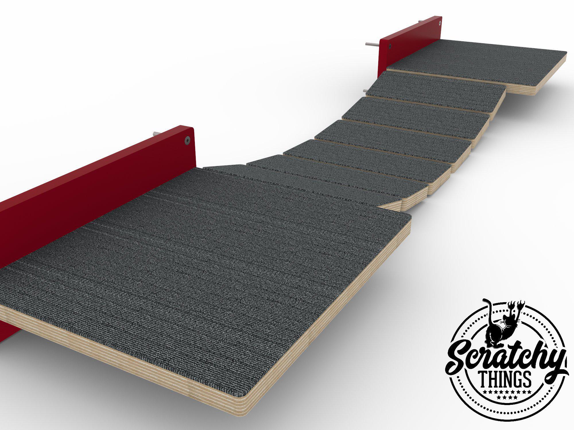 Cat Bridge Shelf Step Wide - Wally WideBridge (Flat - Flat mount) - Scratchy Things Premium Pet Furniture