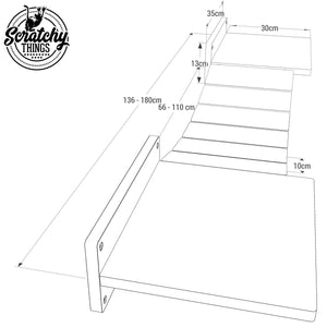 Cat Bridge Shelf Step Wide - Wally WideBridge (Flat - Flat mount) - Scratchy Things Premium Pet Furniture