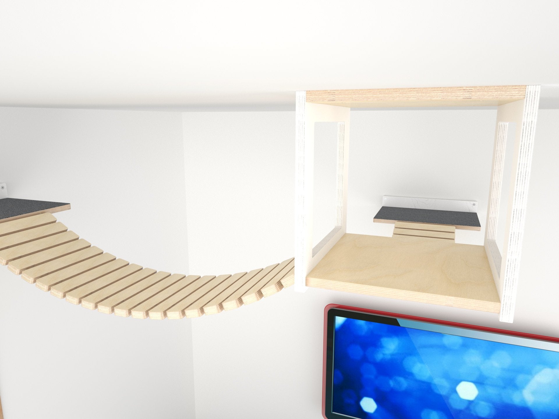 Cat Ceiling Shelf Bridge Bundle - Top Double Bridge Bundle - Scratchy Things Premium Pet Furniture