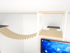Cat Ceiling Shelf Bridge Bundle - Top Double Bridge Bundle - Scratchy Things Premium Pet Furniture