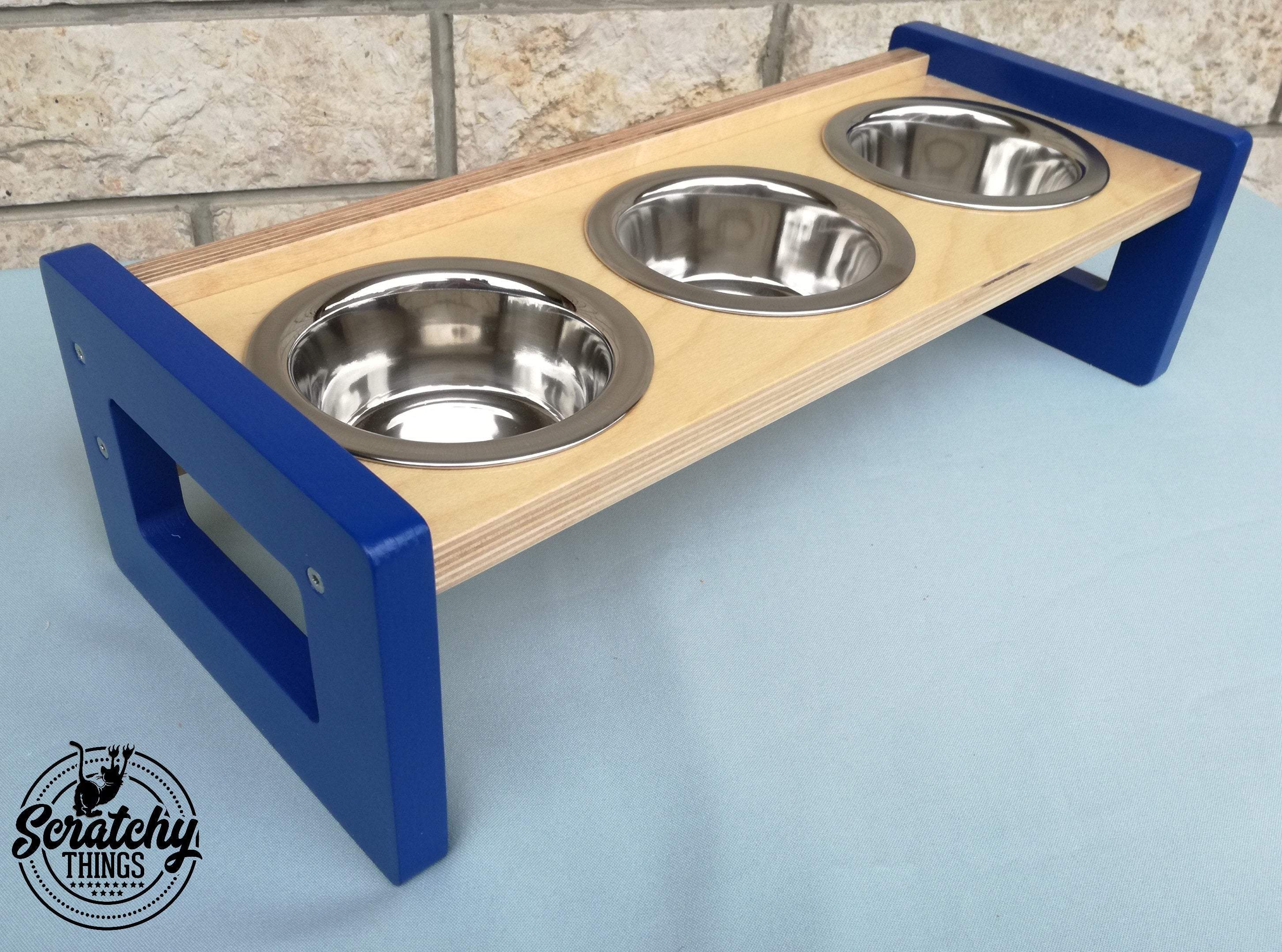 Cat Floor Feeder - Floory Brunch Trio - Scratchy Things Premium Pet Furniture