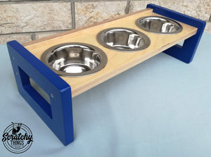 Cat Floor Feeder - Floory Brunch Trio - Scratchy Things Premium Pet Furniture