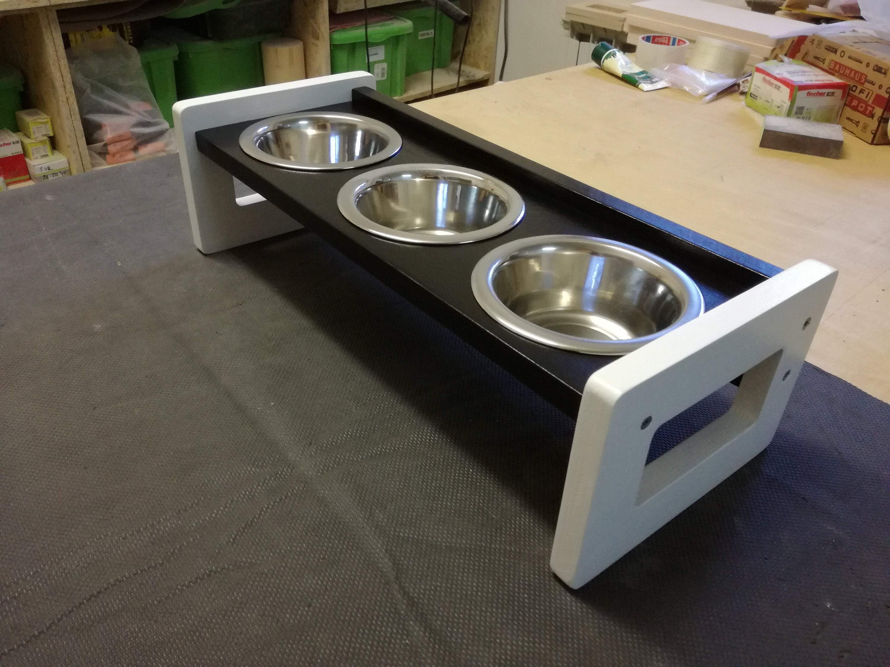 Cat Floor Feeder - Floory Brunch Trio - Scratchy Things Premium Pet Furniture