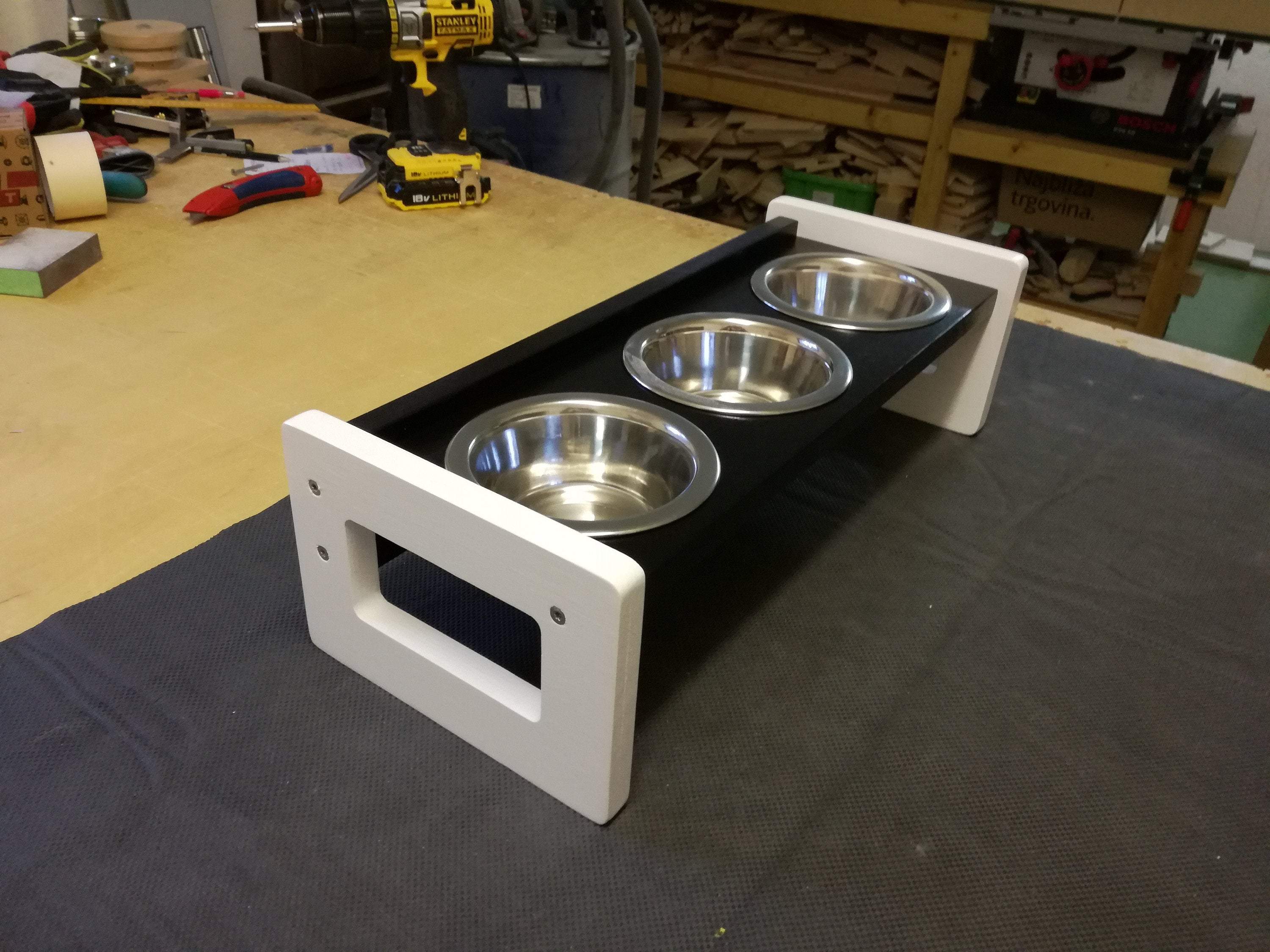 Cat Floor Feeder - Floory Brunch Trio - Scratchy Things Premium Pet Furniture