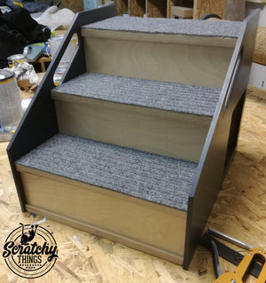 Cat Stairs Box House Bed - Boxy 3-Step - Scratchy Things Premium Pet Furniture