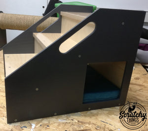 Cat Stairs Box House Bed - Boxy 3-Step - Scratchy Things Premium Pet Furniture