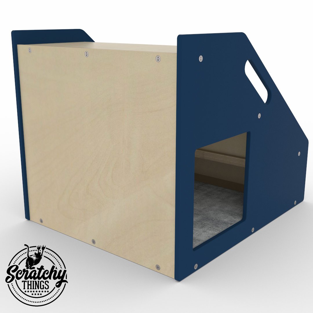 Cat Stairs Box House Bed - Boxy 3-Step - Scratchy Things Premium Pet Furniture