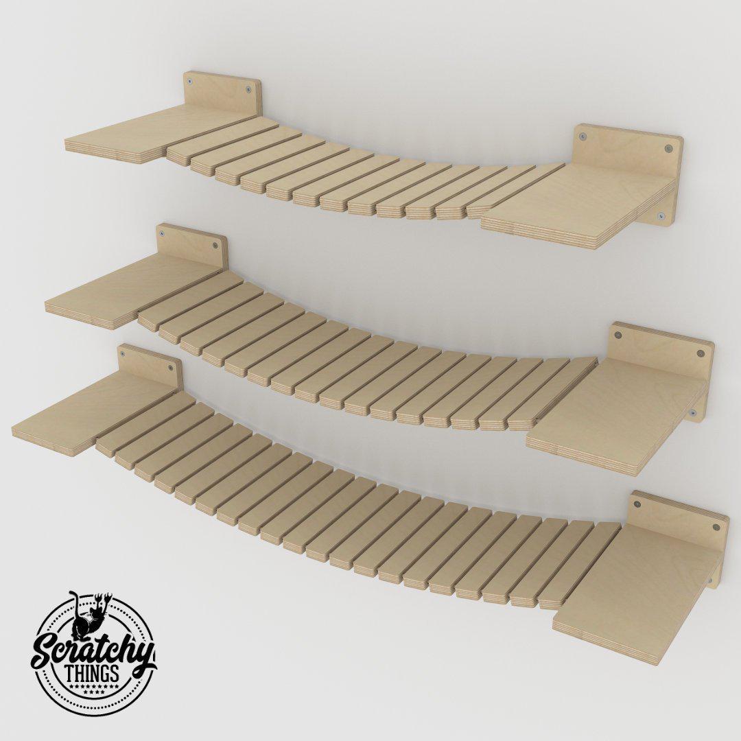 Cat Wall Bridge Shelf Step - Wally Bridge (1Step - 1Step mount) - Scratchy Things Premium Pet Furniture