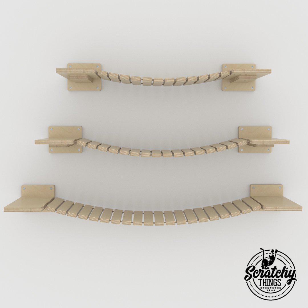 Cat Wall Bridge Shelf Step - Wally Bridge (1Step - 1Step mount) - Scratchy Things Premium Pet Furniture