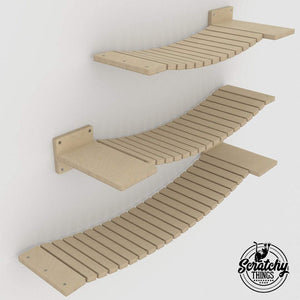 Cat Wall Bridge Shelf Step - Wally Bridge (Solo - 1-Step mount) - Scratchy Things Premium Pet Furniture