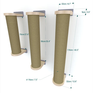 Cat Wall Scratching Pole Post Shelf - Wally Chonk Post - Huge cat scratching pole - Scratchy Things Premium Pet Furniture