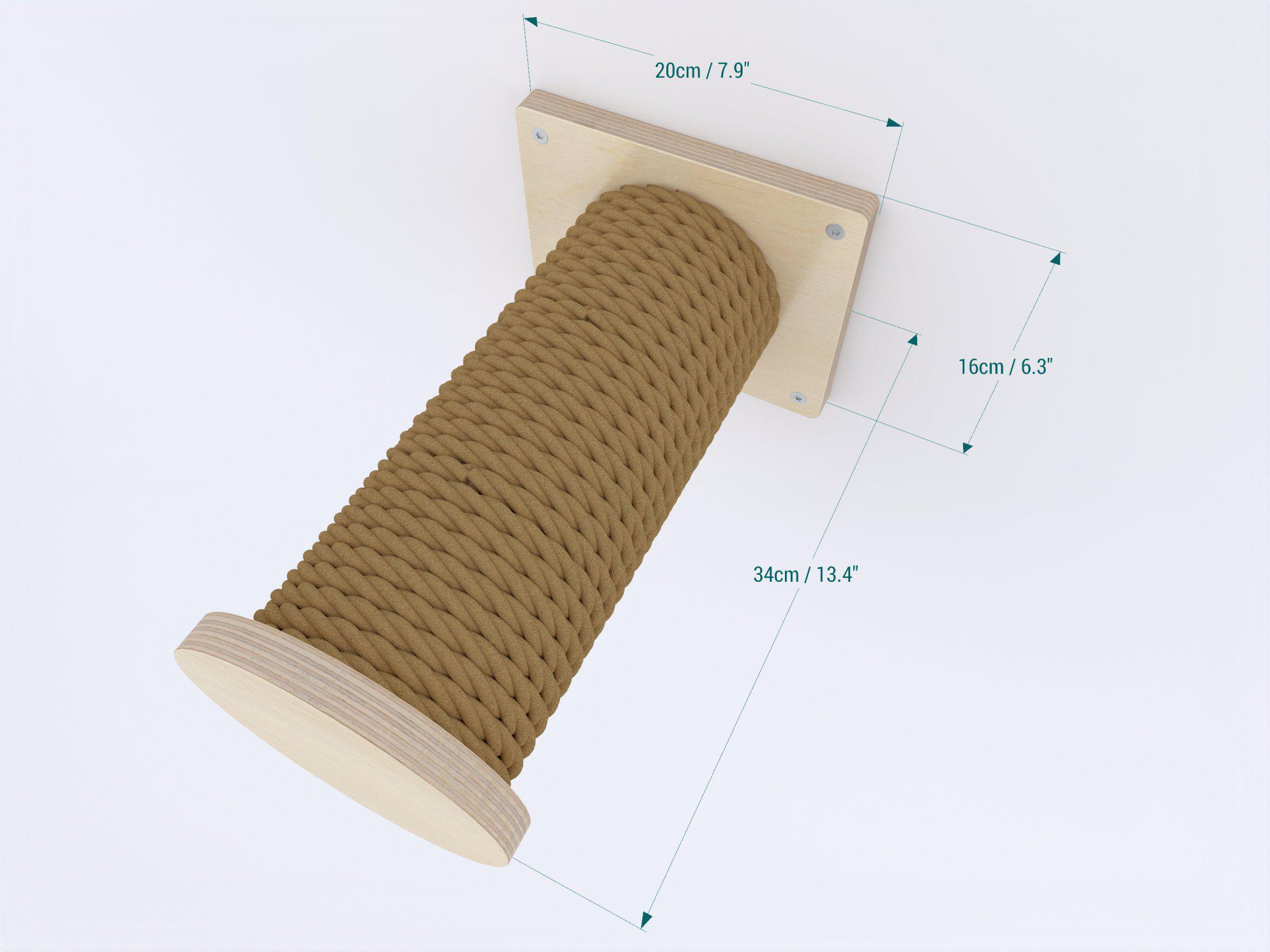 Cat Wall Scratching Pole Step Shelf Bundle - Wally Round Step 3-pack - Scratchy Things Premium Pet Furniture