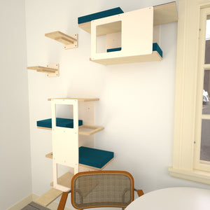 Cat Wall Shelf Bed Bundle - Crawler Climber Bundle - Scratchy Things Premium Pet Furniture