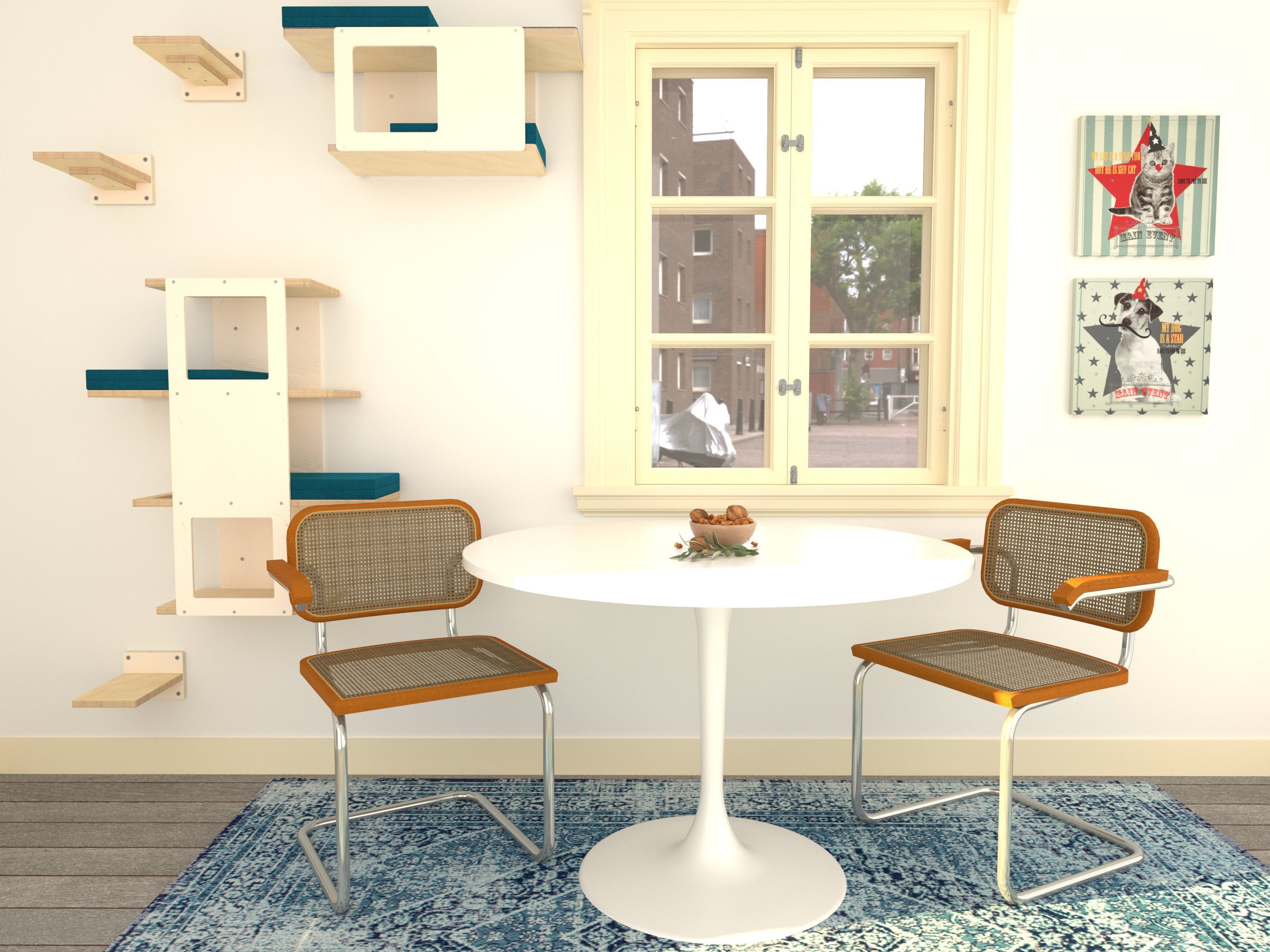 Cat Wall Shelf Bed Bundle - Crawler Climber Bundle - Scratchy Things Premium Pet Furniture